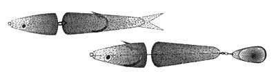 Рис.61. Варианты составных поролоновых рыбок